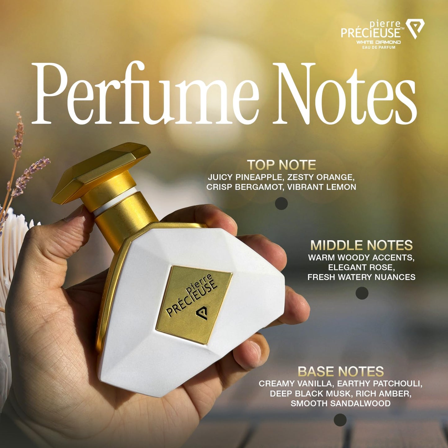 ❤️ Pierre Precieuse White and pure Diamond 100ml Unisex Luxury Perfume ❤️