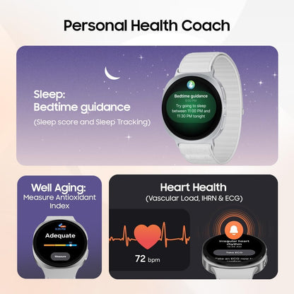 Samsung Galaxy Watch8 Graphite, LTE, 40mm Smartwatch, Everyday Health Coach, Cushion Design, Dynamic Lug System, 3nm Processor, Sleep Coaching, Running Coach (International Version)